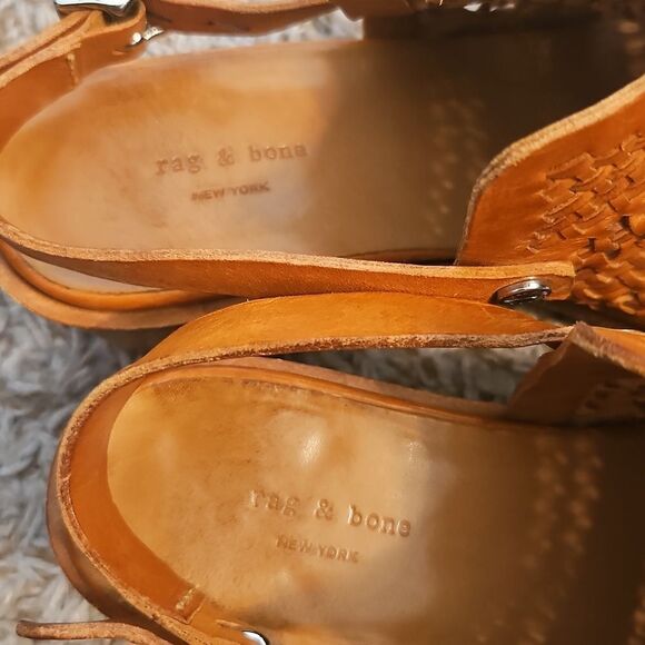 Rag & Bone Wyatt Woven Leather Sandals Size 36.5 - Picture 3 of 8